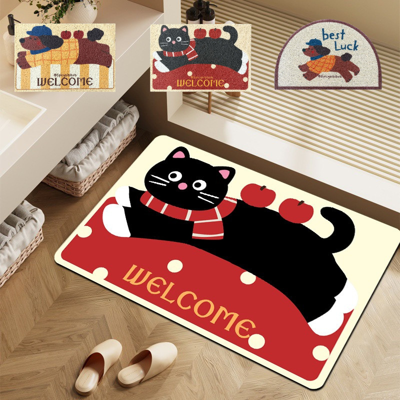 COD พรมดักฝุ่น PVC พรมเช็ดเท้า 40*60 cm ลายการ์ตูน พรมหน้าบ้าน พรมหน้าประตู ยึดเกาะพื้นดี มีกันลื่น
