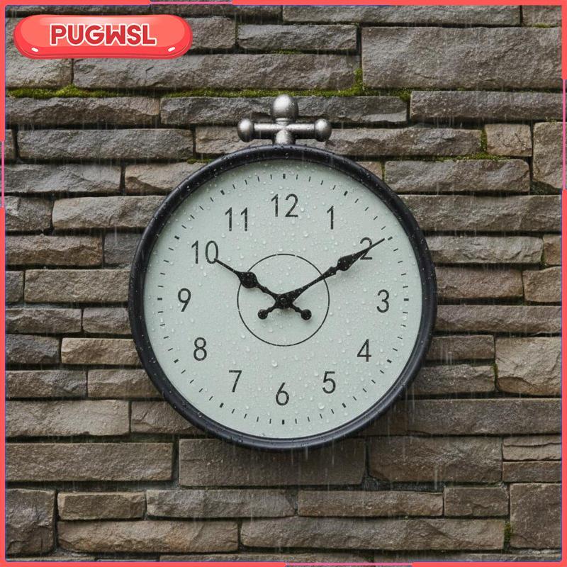 [pugwsl] กันน้ํา Wall Timepiece กันน้ําตกแต่งบ้านตกแต่งบ้าน IP44 Timepiece อ่านง่ายสําหรับ Garden