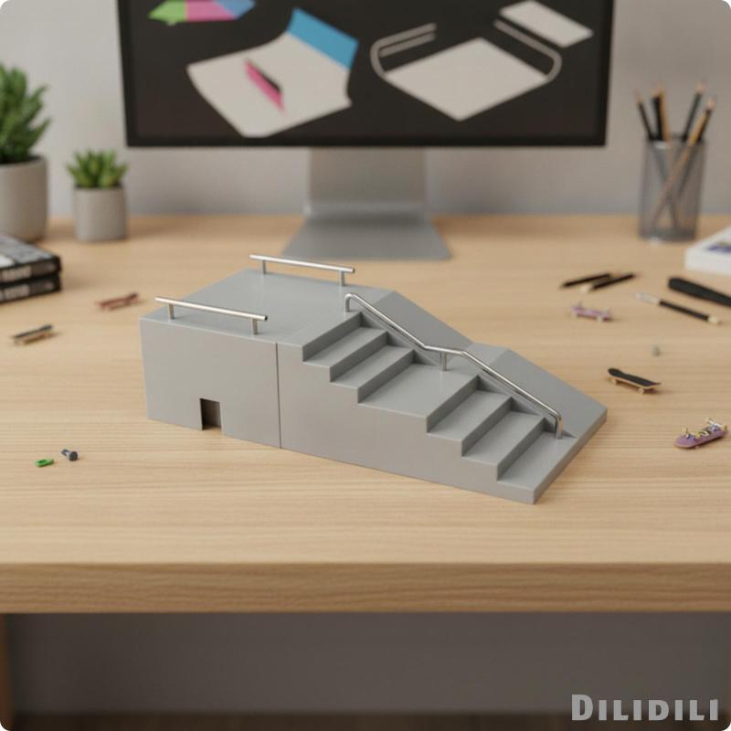 [Dilidili] Fingerboard Ramp พร้อมรางโต๊ะ Mini Skatepark อุปกรณ์เสริม Fingerboard Rail Smooth ของเล่น