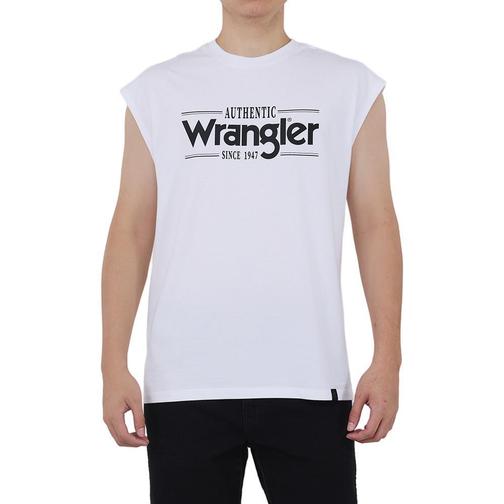 WRANGLER เสื้อยืดแขนกุดผู้ชาย รุ่น WR S526MTSLF05 สีขาว — صورة 2