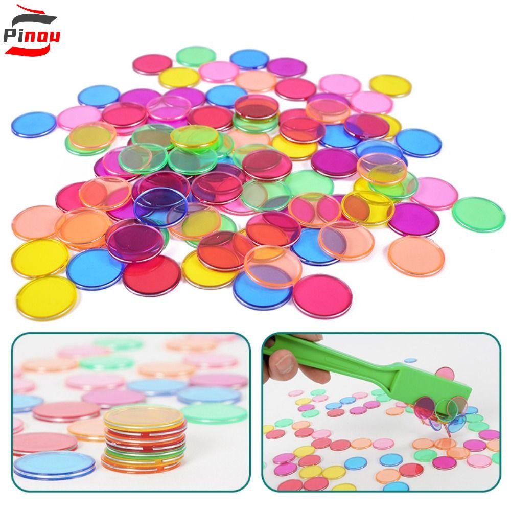 พินOU 101ชิ้นแม่เหล็กที่มีสีสันชิปของเล่นวิทยาศาสตร์,เรียงลําดับการเรียนรู้ด้วยแท่งแม่เหล็ก มอนเตสซอ