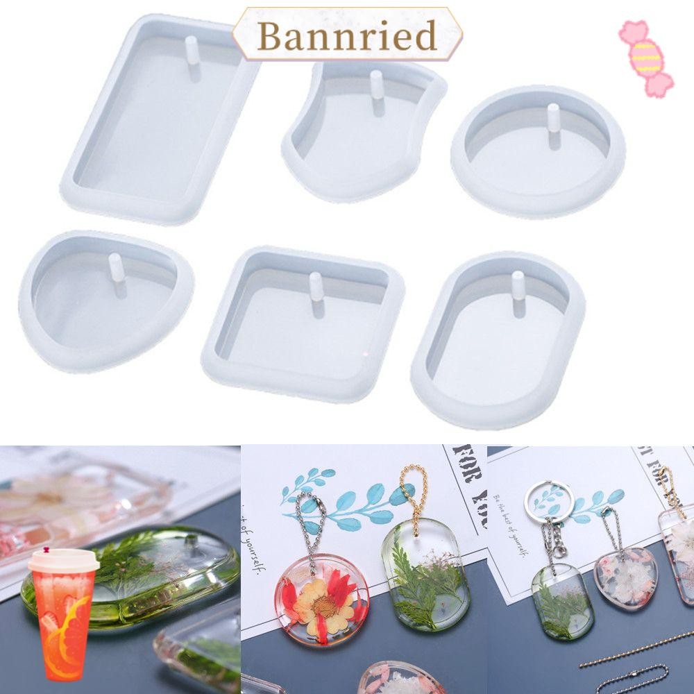 BANNRIEDSG พวงกุญแจสร้อยคอแฮนด์เมดซิลิโคน Mould Heart Epoxy ประณีต