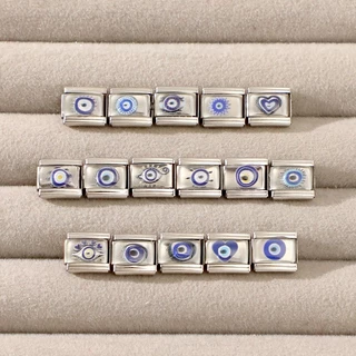สร้อยข้อมือ UV Eye Blue Italian Charm สแตนเลส Fit 9 มม. เพิ่มความสวยงามและบุคลิกภาพ