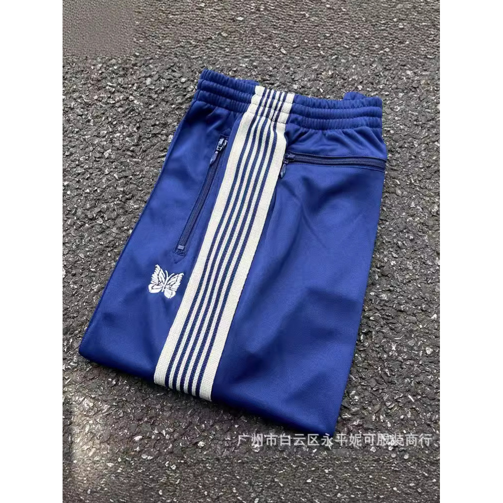 NEEDLES TRACK ROYAL PANTS Japanese Retro Ribbon Sports Casual Loose Long Pants