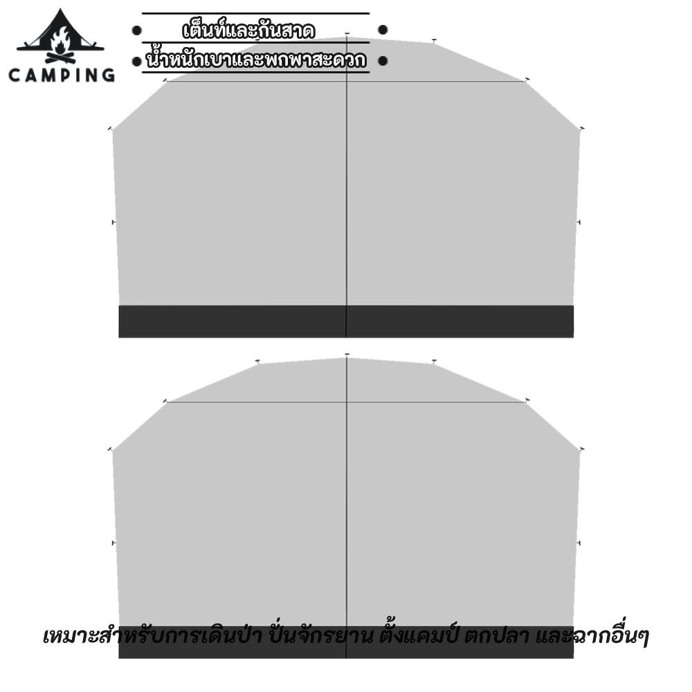 🚚สต็อกพร้อมในกรุงเทพ🚚ShineTrip 2 ชิ้น Camping Dome Shelter ตาข่าย Breathable เต็นท์กลางแจ้งตาข่ายสํา