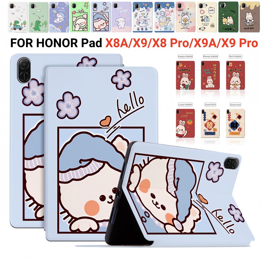 สําหรับ Honor Pad X9A X9 X8 Pro 11.5 นิ้ว 2025 2023 X8A 11.0ELN2-W29 ELN2-W09 แฟชั่นน่ารักการ์ตูน PU