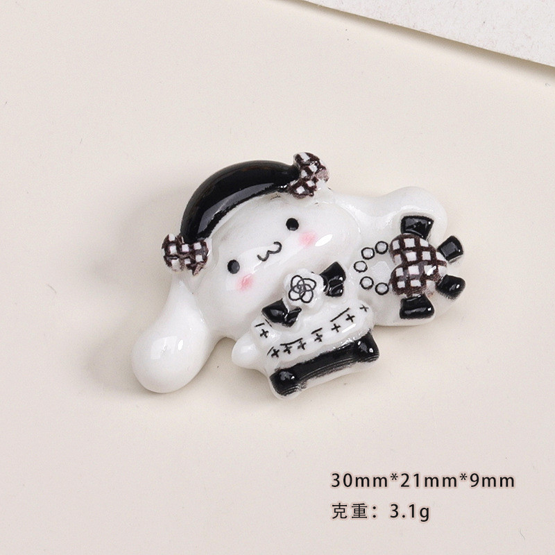 [3#][1-2pcs/bag]อุปกรณ์เสริมเรซิ่นขนาดเล็ก สีดำและสีขาว สำหรับตกแต่งพวงกุญแจ, เข็มขัด, และโทรศัพท์ - รูปที่ 6