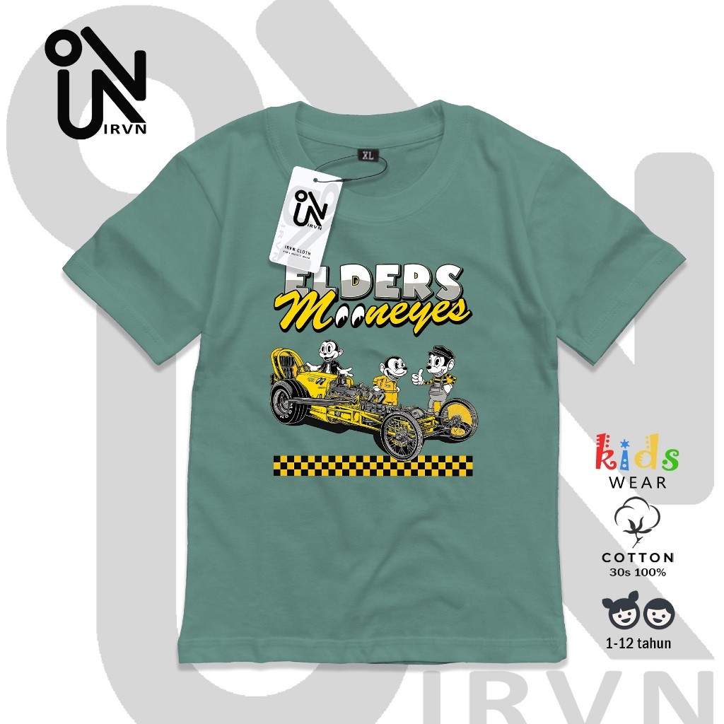 IRVN official Boys T-shirts Boys & Girls Clothes เสื้อยืดเด็กชาย 1-12 ปีหวี 30s วัสดุ M7