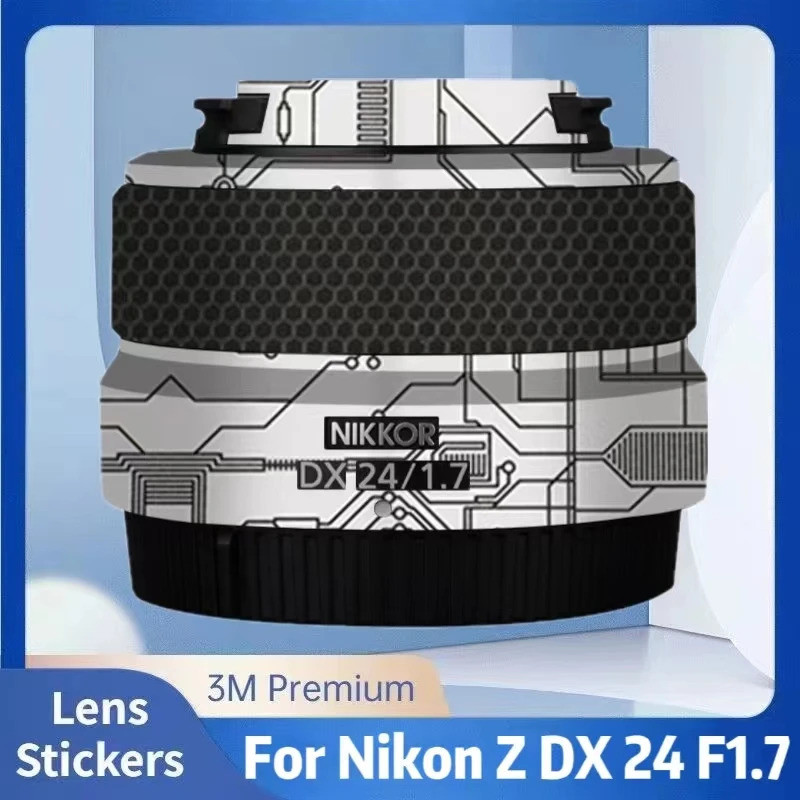 สําหรับ Nikon Z DX 24 F1.7 Decal ไวนิลห่อฟิล์มกล้องเลนส์ป้องกันสติกเกอร์เสื้อ 24 มม.F1.7 DX24F1.7 24