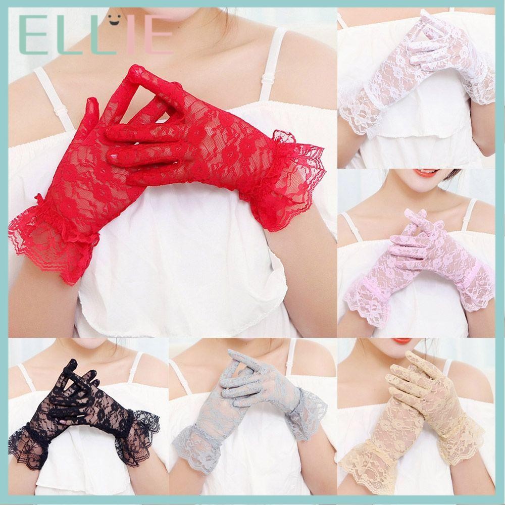 ELLIE ถุงมือเจ้าสาวสีขาว พร้อมครีมกันแดด สำหรับโอกาสพิเศษในฤดูร้อน