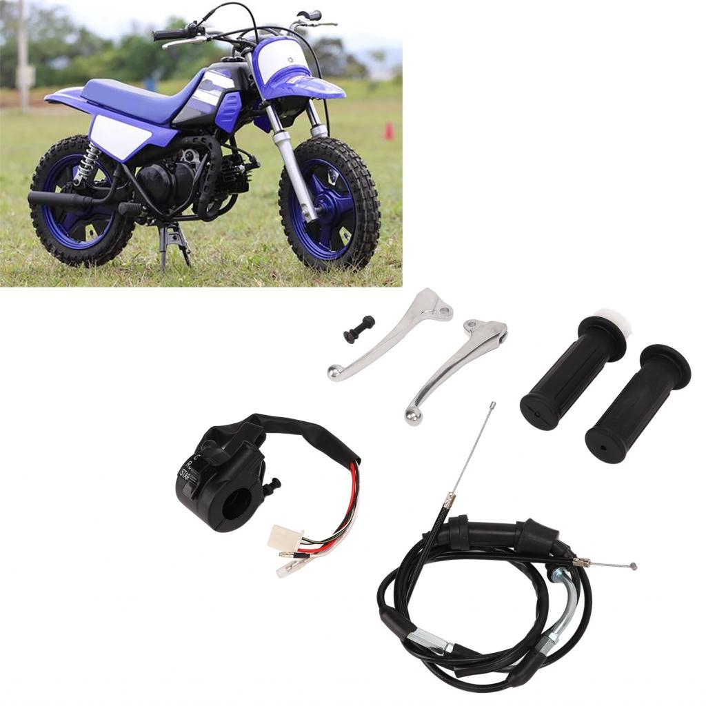 สายคันเร่ง Handle Grip Start Kill Switch เบรค L ชุดสําหรับ PW50 PY50 Dirt Bike Handlebar Swi