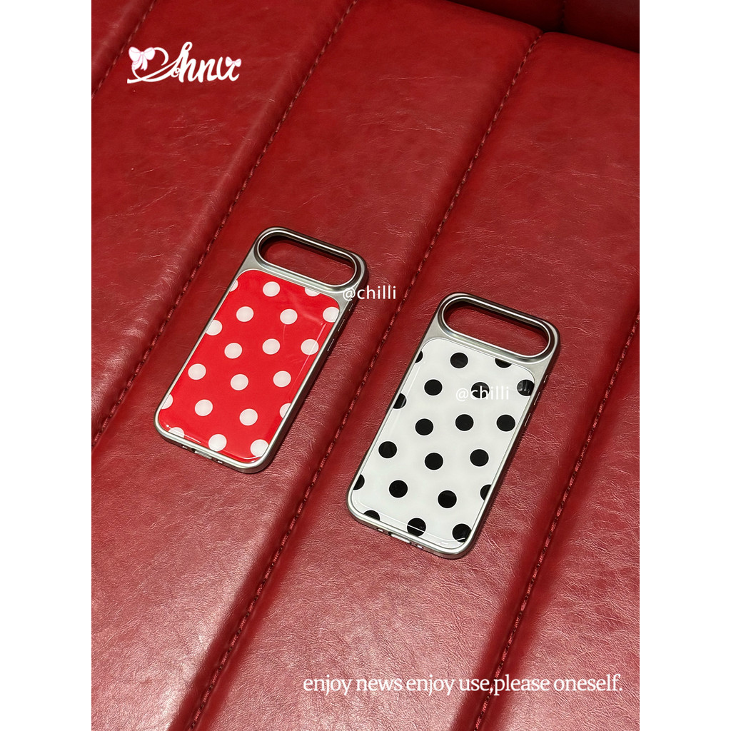 สไตล์เกาหลี ins Niche High-End Polka Dot เหมาะสําหรับ iphone17air/17promax เคสป้องกัน Apple 16 เคสโทรศัพท์ 16promax เคสป้องกัน 15 กันกระแทก 13/14 กรณี 17pro เคสโทรศัพท์ 11/12