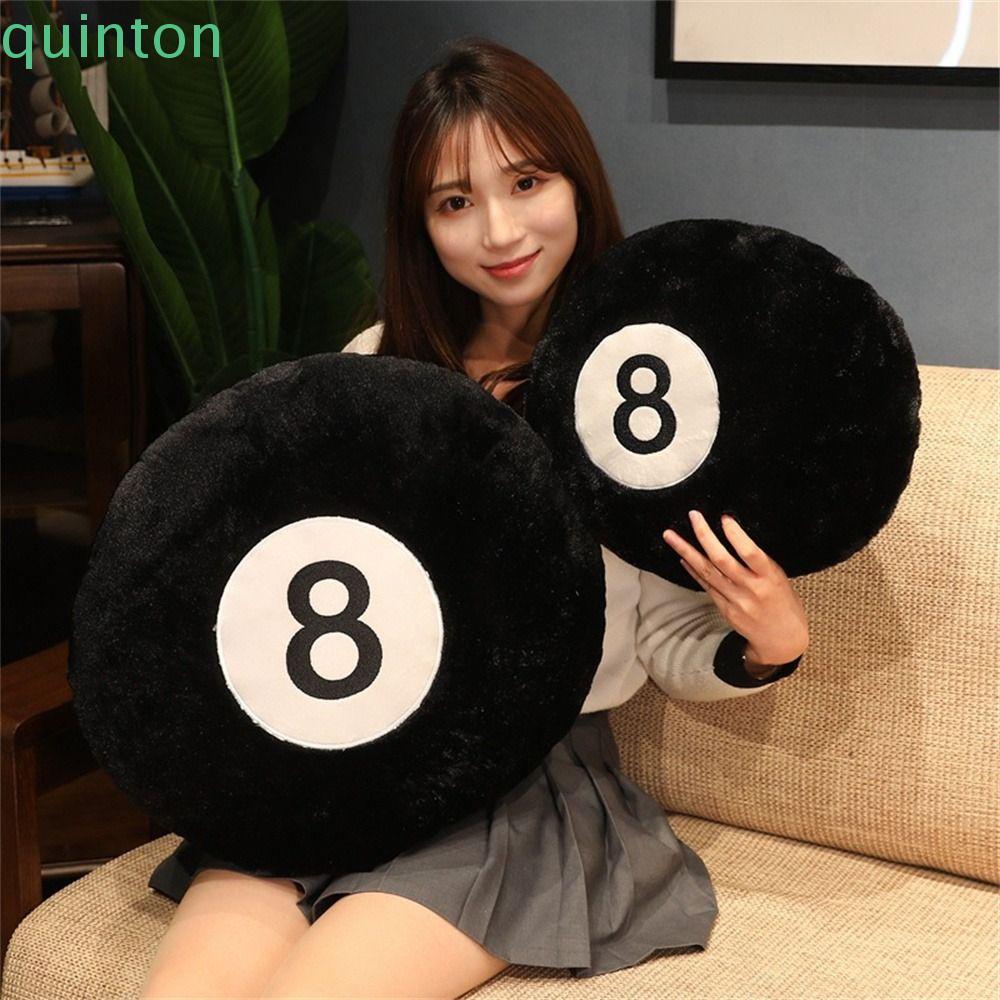 QUINTON จําลองบิลเลียดของเล่นตุ๊กตานุ่มแปดลูกห้องนอน No. 8 Ball โซฟาตกแต่งกีฬาในร่ม 8 Ball หมอนตุ๊กต