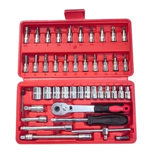 WXB ชุดเครื่องมือ บล็อกชุด ประแจ ชุดบล็อก 46 ชิ้น ขนาด 1/4 Socket Set ชุดเครื่องมือช่าง ชุดประแจซ่อมรถ