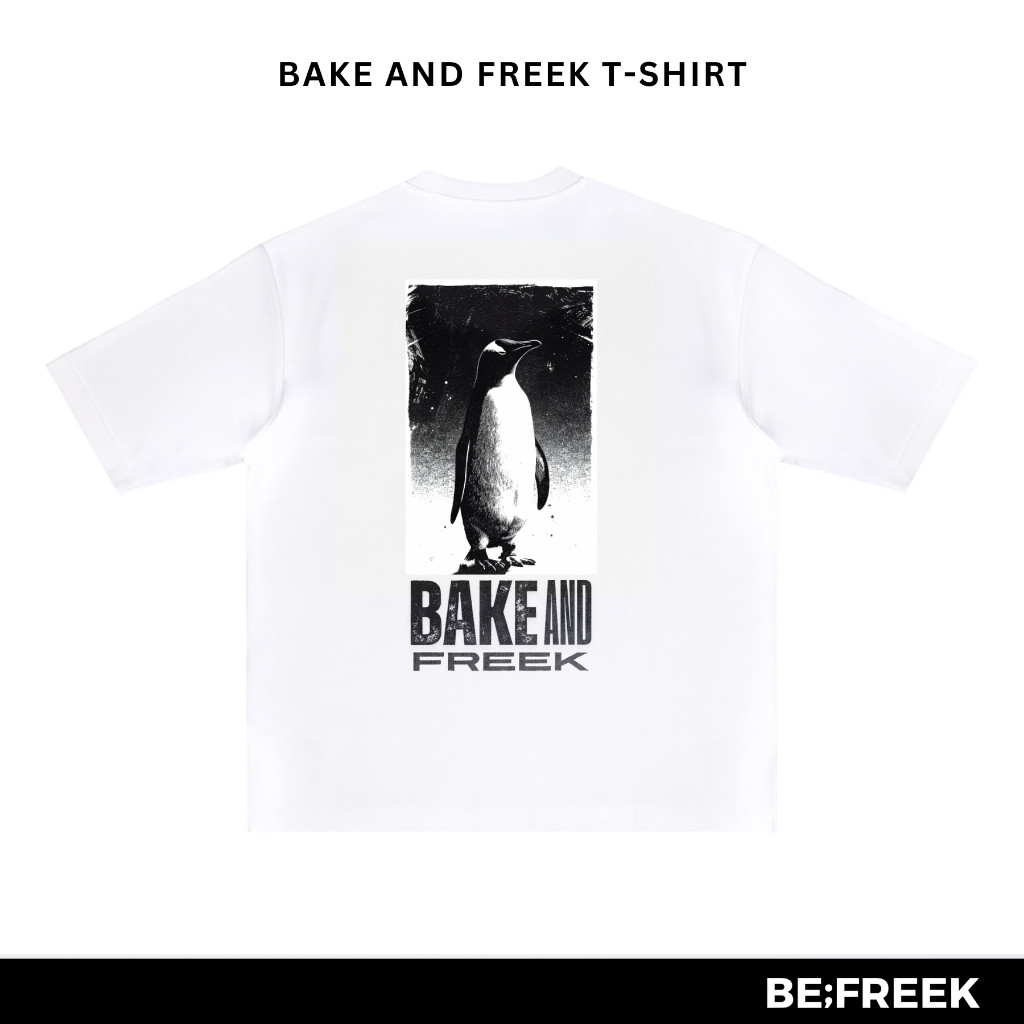 FREEK x BAKE URBAN เสื้อยืดลายทางสีขาว Unisex