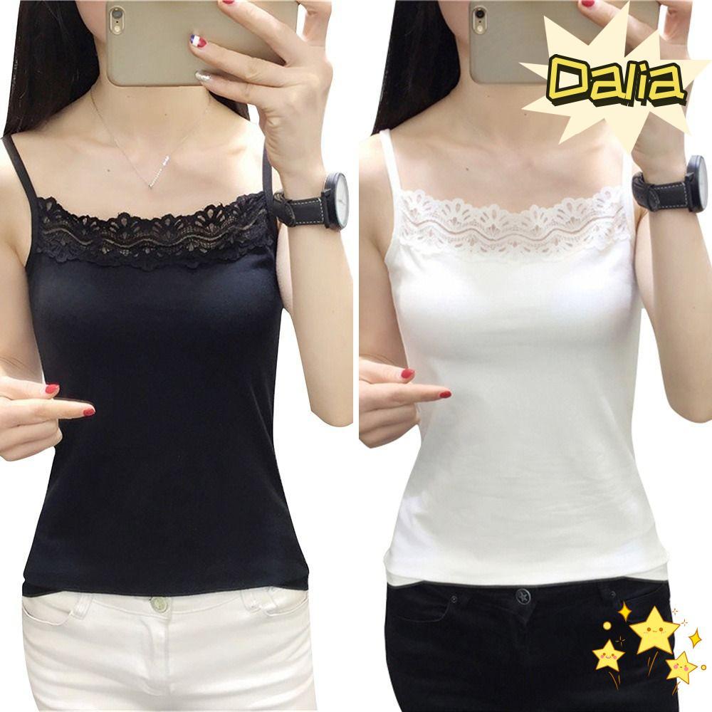 DALIA เสื้อกล้ามฤดูร้อนแบบSlim กับcamisole ลายลูกไม้ เหมาะสำหรับผู้หญิง สวมใส่สบายเป็นชุดชั้นในหรือเสื้อรัดตัว