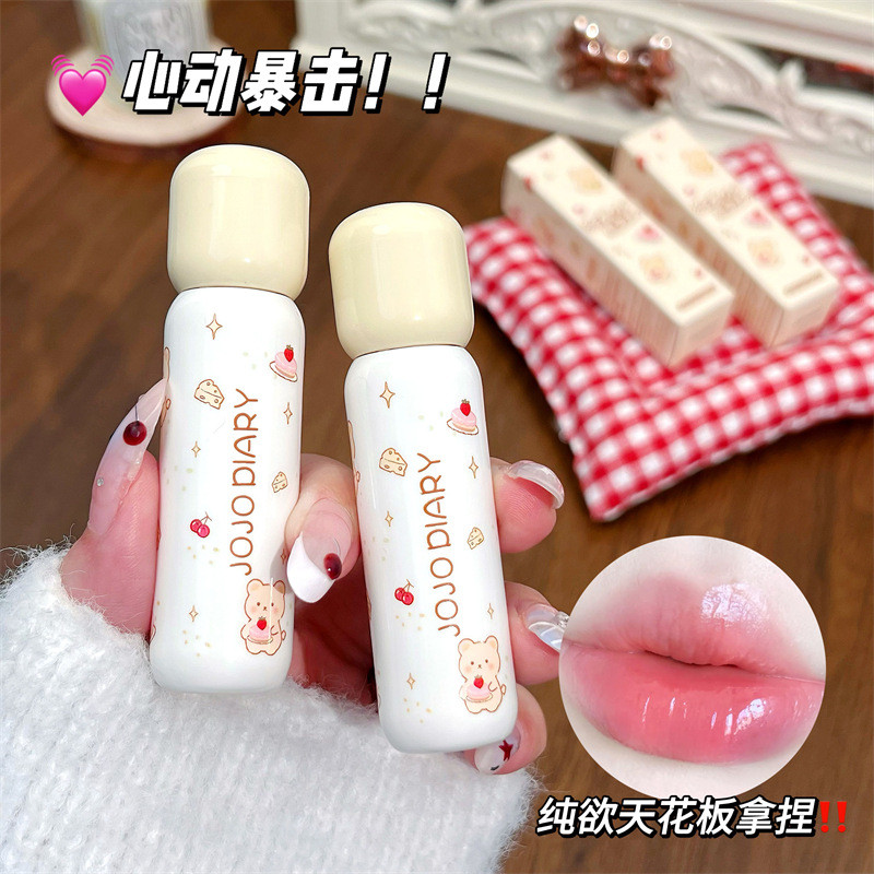 JOJO DIARY Moisturizing Mirror Lip Gloss Lasting Glossy Water Light Lip Glaze Nude Red Liquid ลิปสติกผู้หญิงริมฝีปากแต่งหน้า