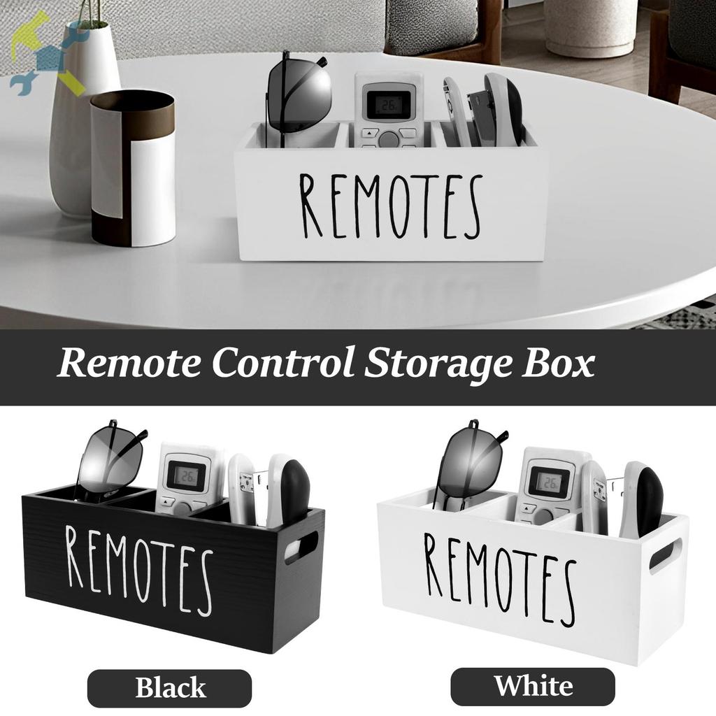 ที่วางรีโมทคอนโทรลทีวี 3 ช่องตัวควบคุมไม้โต๊ะข้างเตียงสําหรับ Nightstand SHOPTKC7742