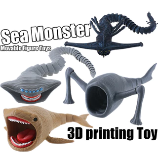 3D การพิมพ์ของเล่น Sea Monster Action Figure Ghost Leviathan Sea Eater El Gran Maja Bloop รุ่น Cuero Sea Eater Articulation ของเล่นสําหรับของขวัญเด็ก