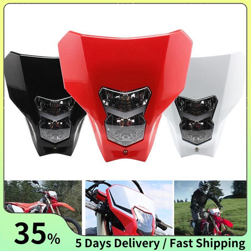 Off-Road Ghost Face Mask ฝาครอบไฟหน้ารถจักรยานยนต์ฮาโลเจนสําหรับ CRF450L CRF450XR CRF 450L 450XR 450