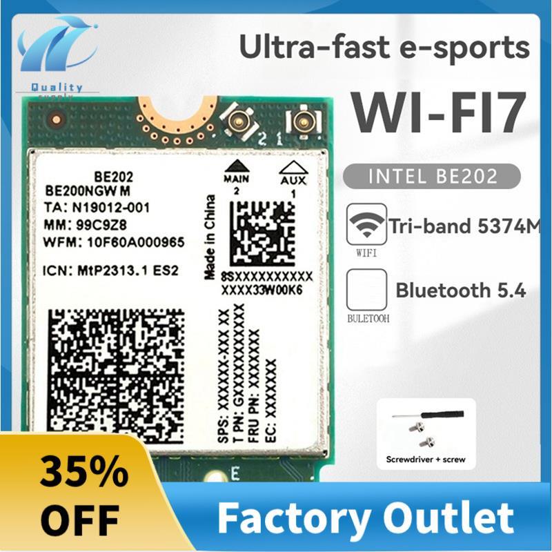 BE202 WiFi7 การ์ดเครือข่าย 5374M ไร้สาย 2.4/5/6G อะแดปเตอร์ Tri-Band 5.4 Gigabit Ethernet