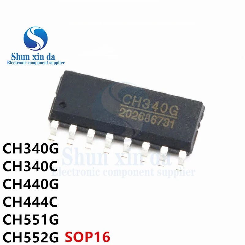 5PCS CH340G CH340B CH340C CH340E CH340T CH340N SOP8 SOIC16 MSOP10 TSSOP20 CH340S CH340K CH340 Series