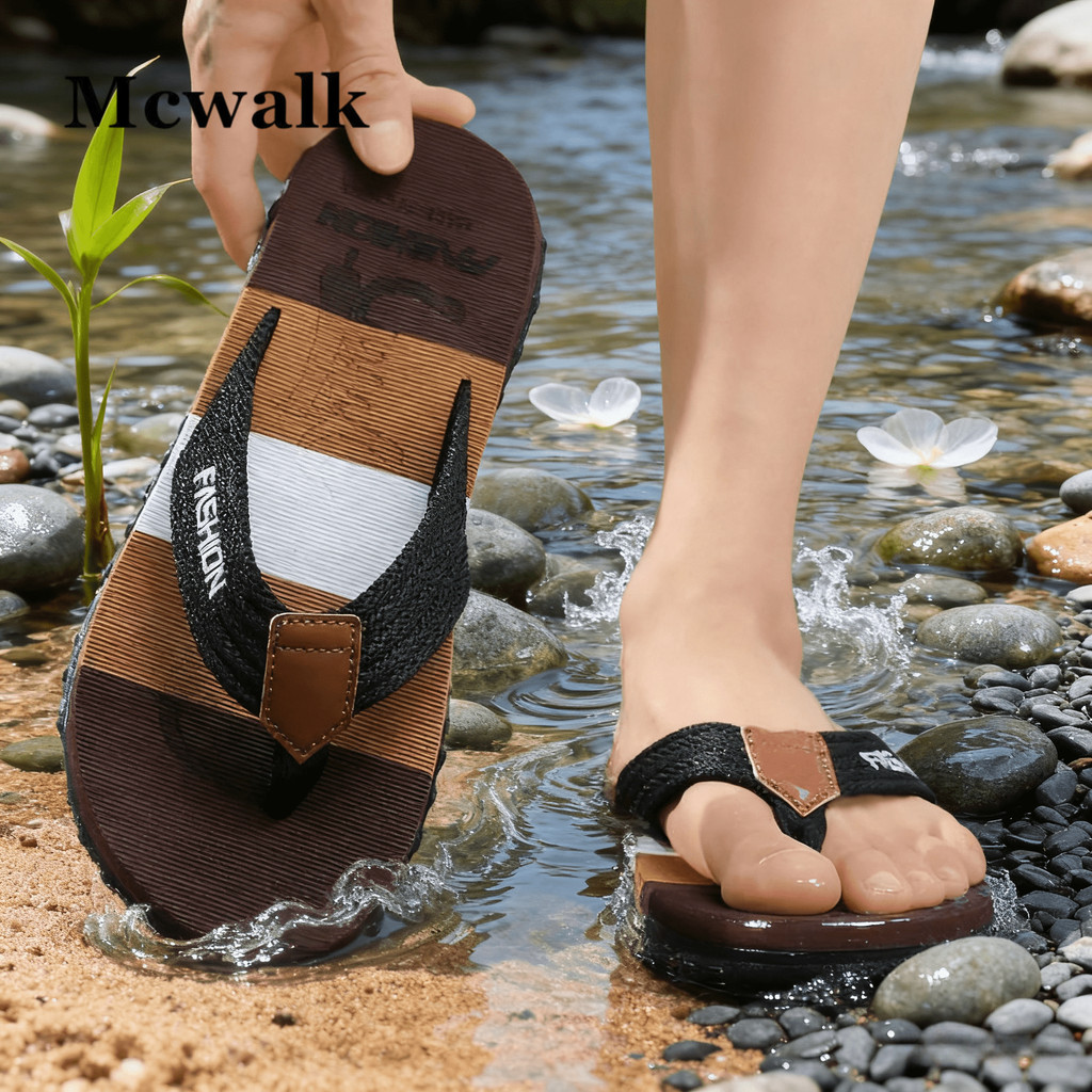 MCWALK|รองเท้าแตะเด็กชายสวมใส่สบายไม่เสียดสีเท้าพื้นหนารองเท้าแตะชายหาด