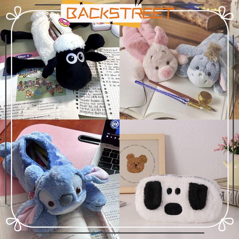 BACKSTAGE Pencil , Piglet/Eeyore/Stitch กระเป๋าใส่ปากกาความจุขนาดใหญ่, กล่องใส่ปากกามัลติฟังก์ชั่นคุณภาพสูงนักเรียน