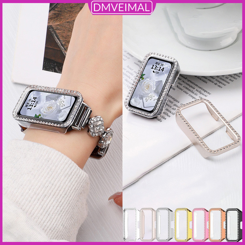 เคสเพชร PC for Smartwatch Huawei Band 10 9 8 NFC ที่ครอบป้องกันหน้าจอแบบแข็งแบบกลวง for Huawei Band 9