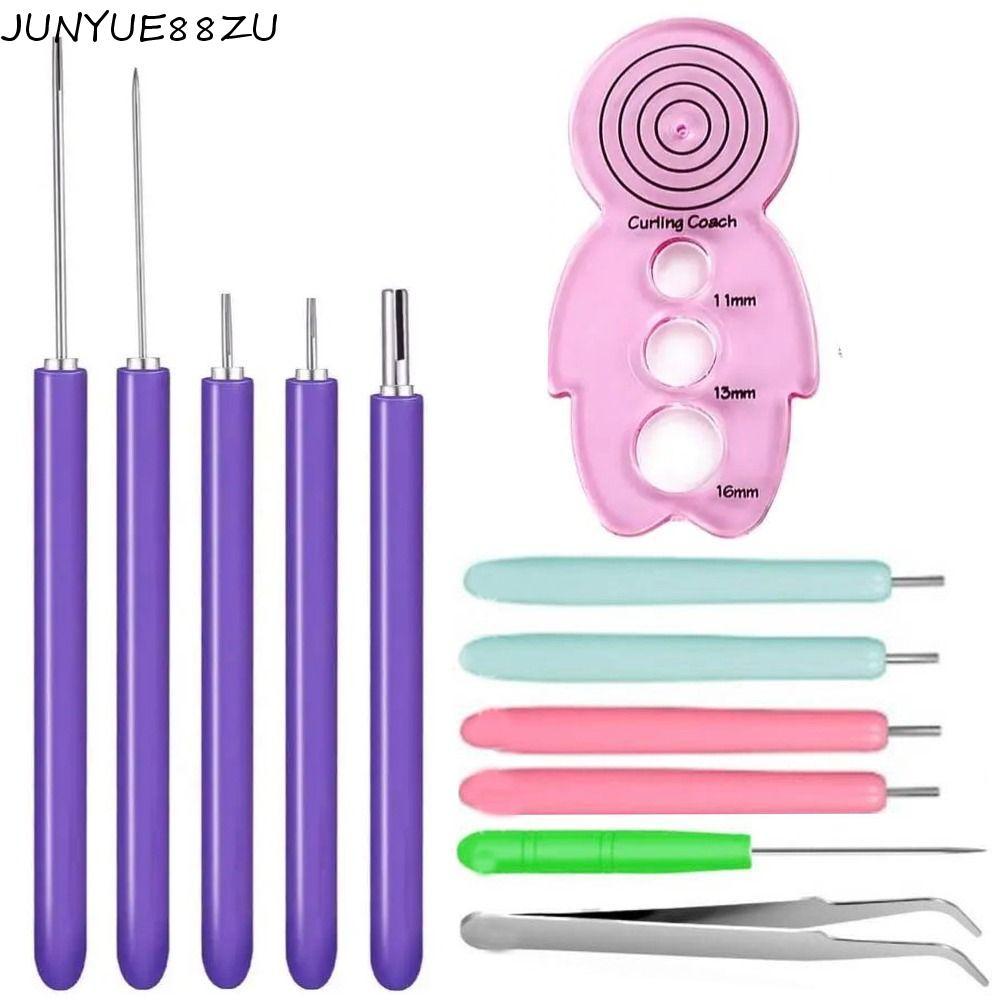 JUNYUE88ZU 12PCS กระดาษ Quilling เครื่องมือ,กระดาษ Curling Quilling Slotted ปากกา Quilling เข็มชุด, 
