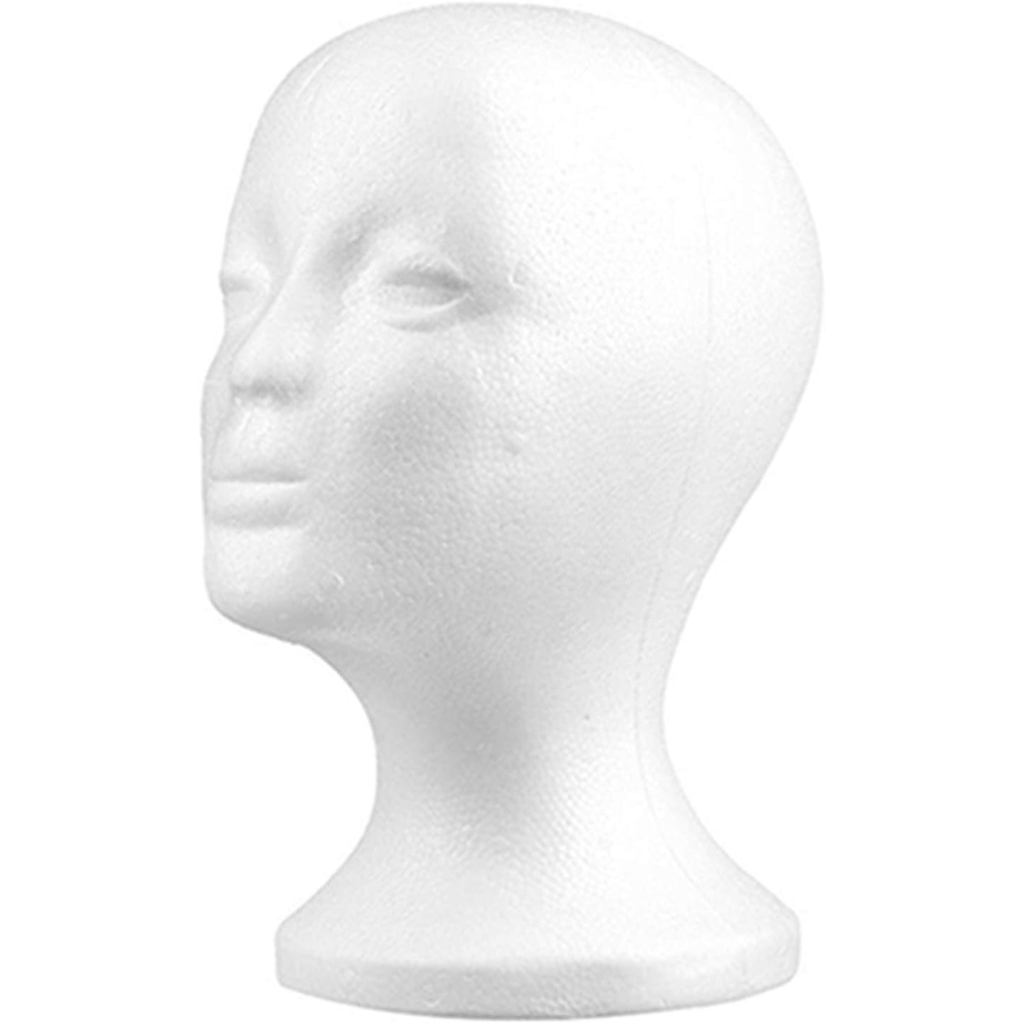 Foam Mannequin Head Wig Stand, Styrofoam Mannequin Display Hairpieces Stand Holder Cosmetics Model H