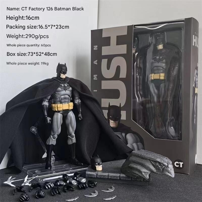 2025 New CT Toys Batman Mafex 126 Batman Action Figure Justice League Hush Figure Dark Knight Series