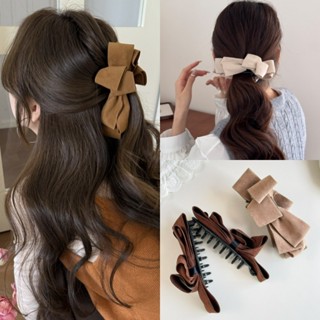 กิ๊บหนังนิ่มพร้อมโบว์สำหรับทำทรงหางม้าต่ำ