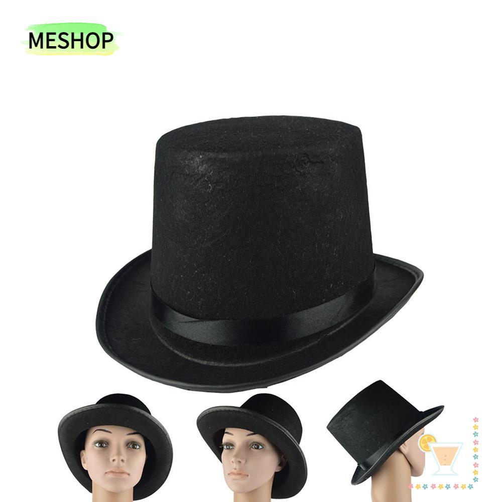 หมวกทรงสูงสีดำ สไตล์หรูหราสำหรับการแสดงมายากล และเป็น.accessories สำหรับทุกวัย
