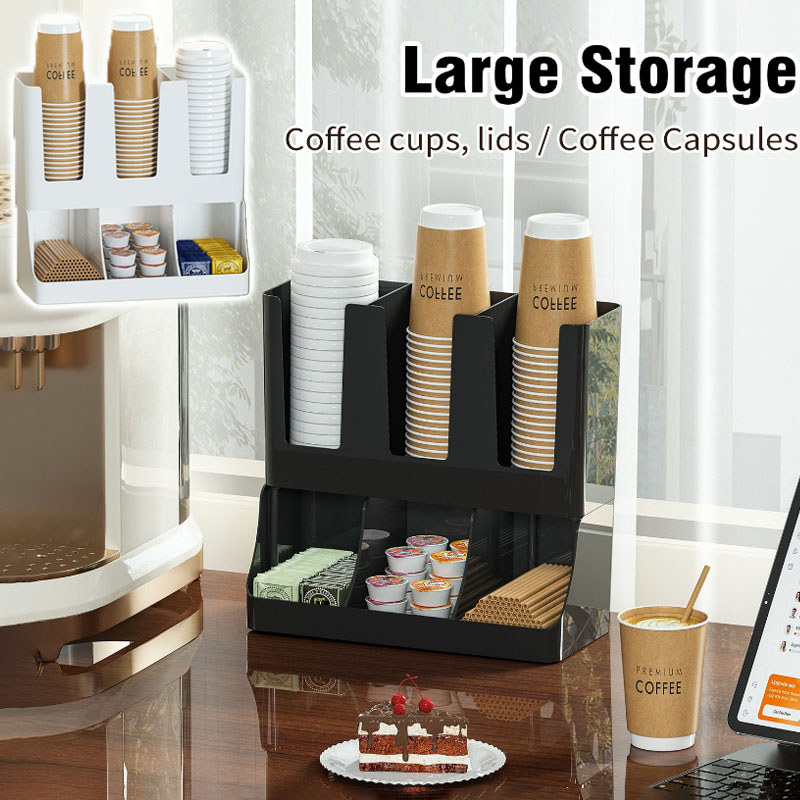 ใหม่! ที่วางแก้วกระดาษ ที่ใส่แก้วกาแฟ อย่างหนา แขวนบนผนังได้ ประหยัดพื้น ที่ ชั้นวางถ้วย ช่อง 6 ช่องสำหรับใช้จัดระเบียบ