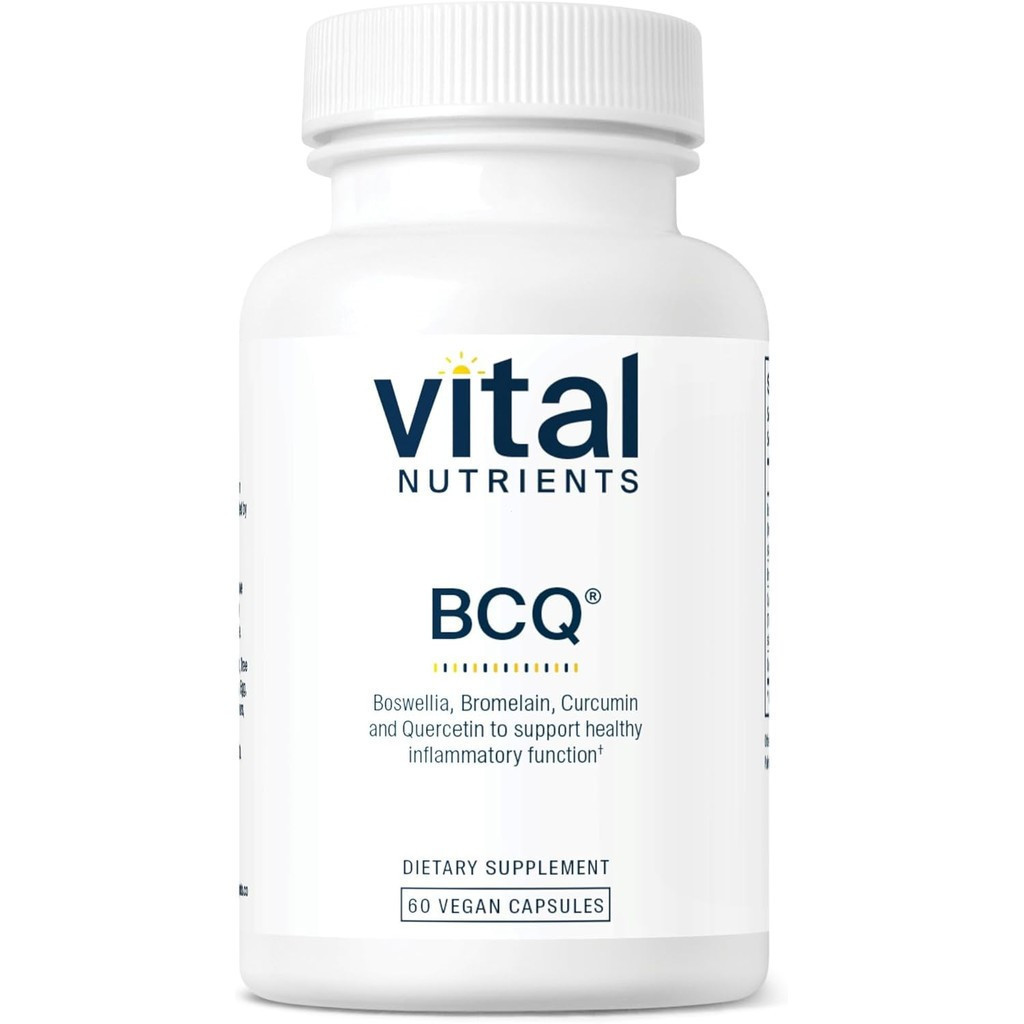 Vital Nutrients BCQ | ตะไคร่น้ํามังสวิรัติ, โบรมีเลน, อาหารเสริม Curcumin & Quercetin | อาหารเสริมเส