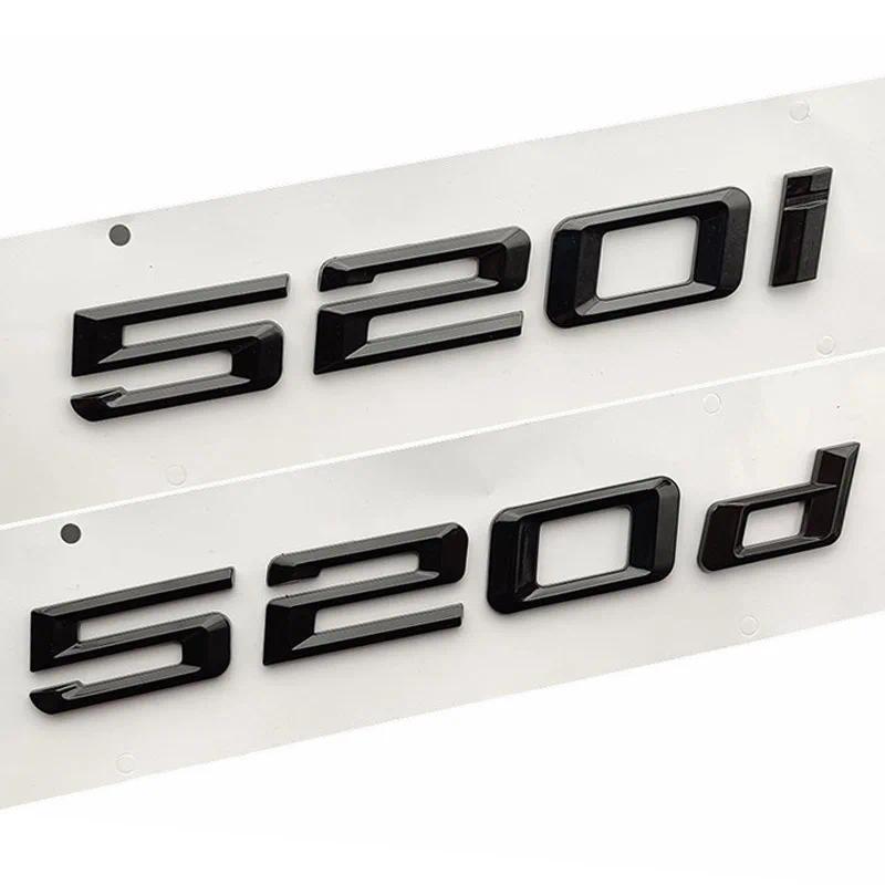 3D ABS โลโก้สีดํา 520i 520d สัญลักษณ์ตัวอักษรสติกเกอร์รถด้านหลัง Badge Decal สําหรับ BMW E60 E39 F10