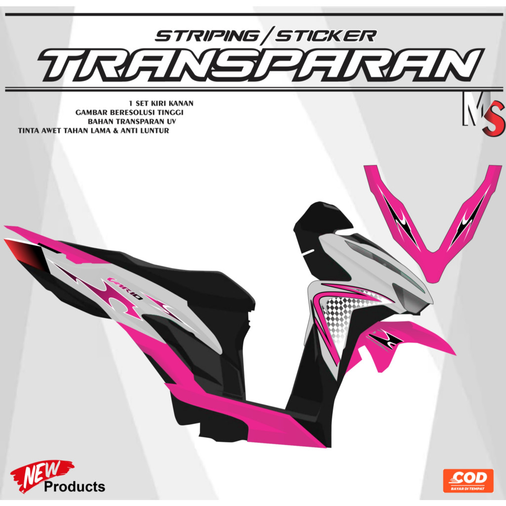 โปร่งใส Striping Vario Gen 1 ใหม่สติกเกอร์ Variation Chess Motif Varky V3 Simple MS002 / MOTORCYCLE 