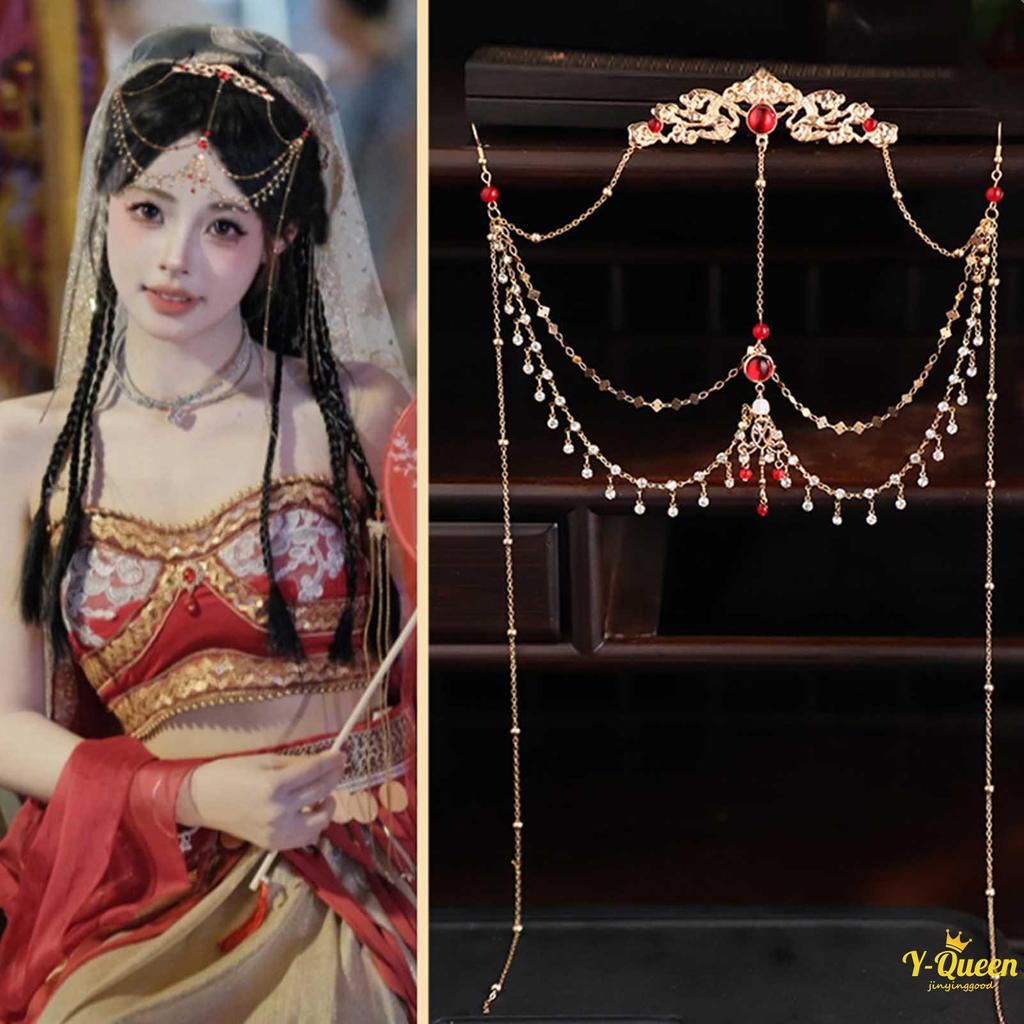 หัวเรือนตกแต่งผม Rhinestone สไตล์ Hanfu DIY อุปกรณ์เสริมแต่งผม