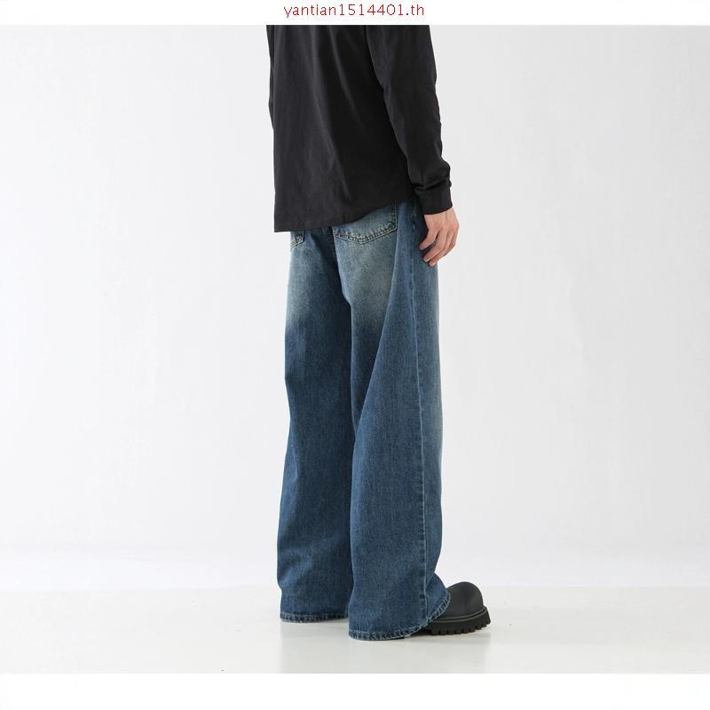 Baggy Jeans 10 สี กางเกงยีนส์ผู้ชายขากว้าง ไซลินไดรต์ พอดี คอปกปานกลางพอดีเก็บอย่างดี