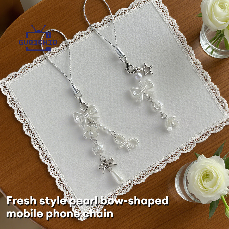 น่ารักผีเสื้อลูกปัด Handmade Sweet Girl พวงกุญแจสําหรับ  กล้อง Kawaii Y2K Love Five Pointed Star โทรศัพท์ โซ่คล้อง