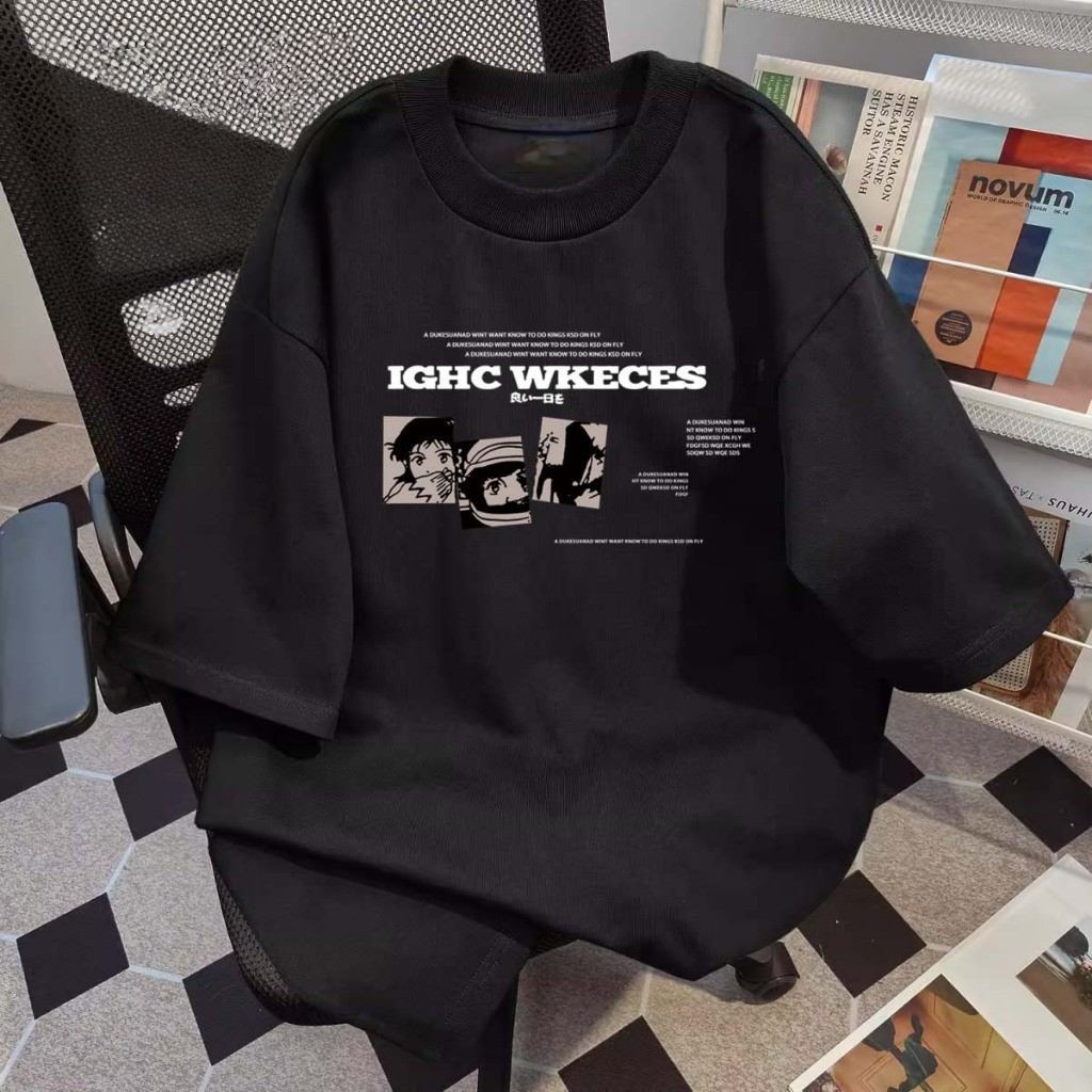 🤍ส่งจากไทย💗 เสื้อยืดโอเวอร์ไซส์สไตล์เกาหลี Y2K พิมพ์ลายเรียบง่ายและเท่หลากหลายแบบสำหรับผู้ชายและผู้หญิง
