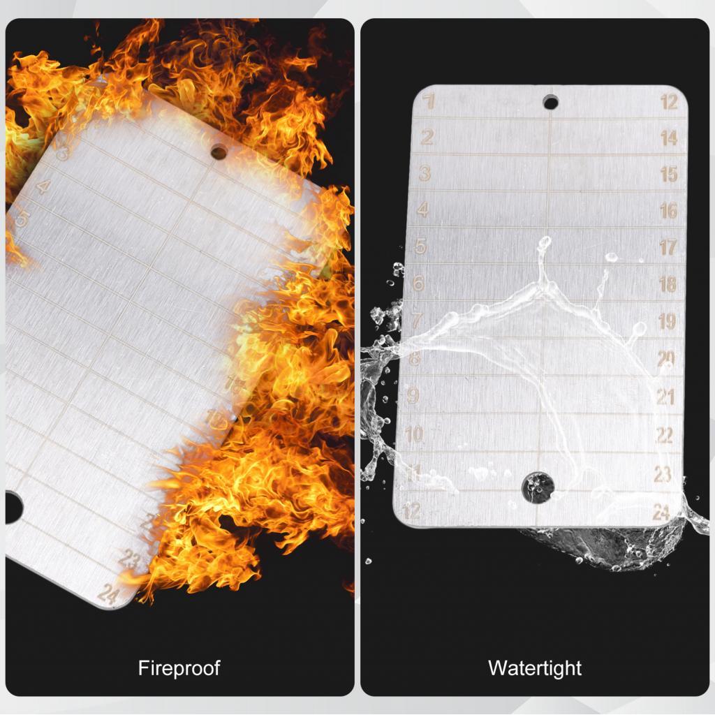 localcamera-TH Crypto Seed Phrase Storage แผ่นสำรองโลหะทนไฟสำหรับเครื่องมือการกู้คืน Bitcoin Cryptoc