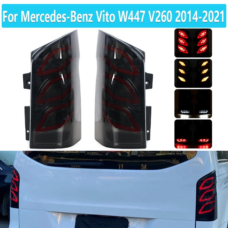ไฟท้ายสําหรับ Mercedes-Benz Vito W447 Metris V Class 2016-2021 รถไฟท้าย LED ไฟตัดหมอกด้านหลังแบบไดนา