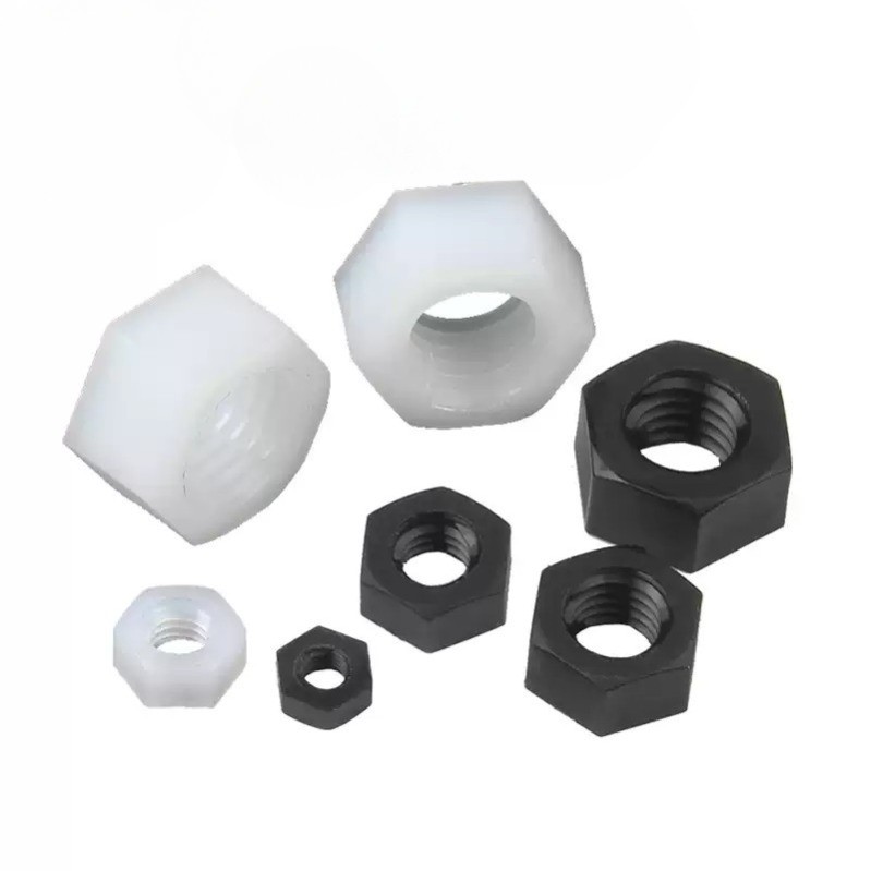 Nylon Hex Nut Nut Black/White/Transparent Nylon Hex Nut M2/M2.5-M20 [HJR]