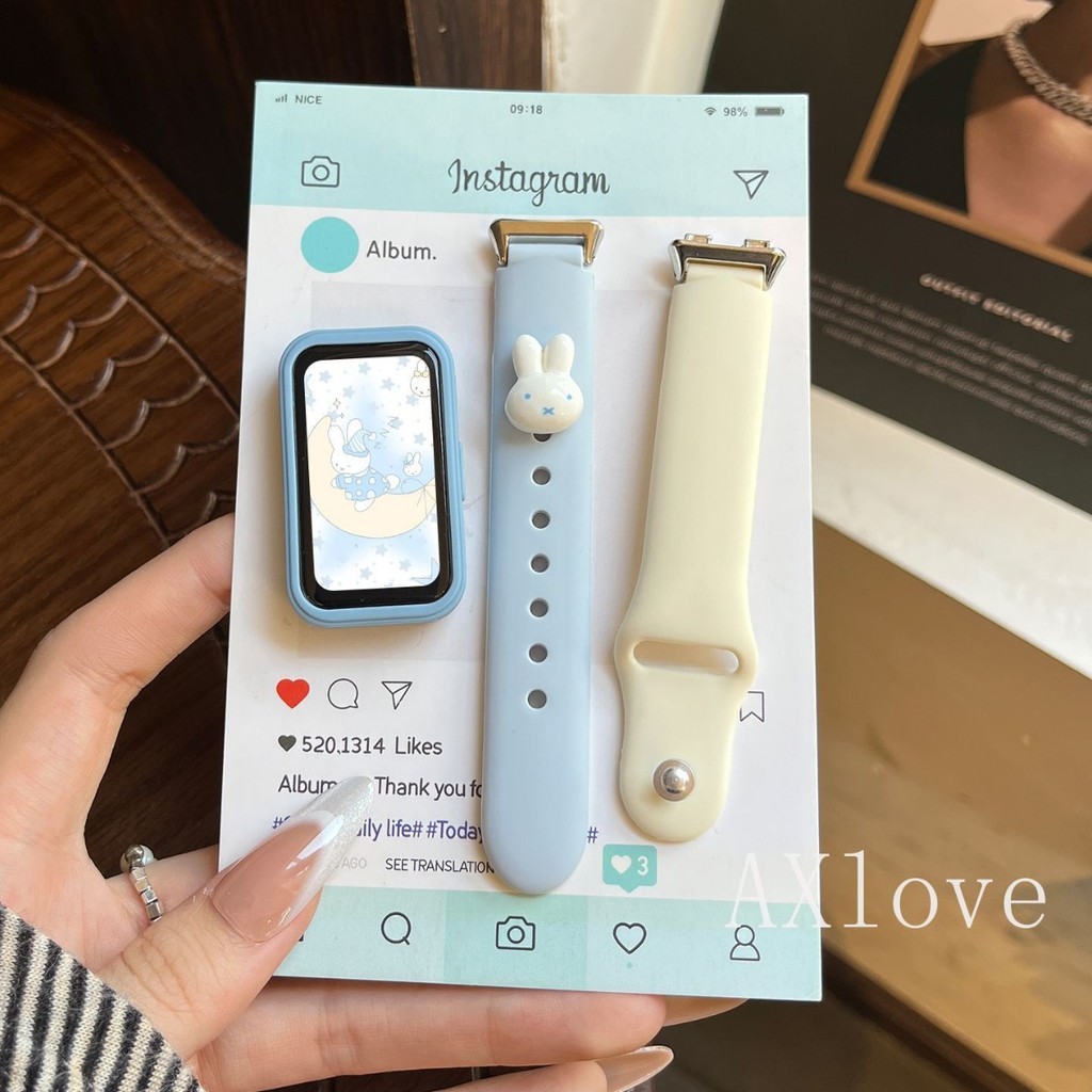 สายรัดซิลิโคนสําหรับ Huawei Band 10 9 8 7 6 อุปกรณ์เสริมสร้อยข้อมือกีฬาสําหรับ Huawei Watch Fit 3 4/4pro สายรัดข้อมือ - รูปที่ 2