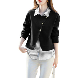 ZANZEA เสื้อเชิ้ตสำหรับผู้หญิง สไตล์เกาหลี ลายทางและตัดเย็บอ…