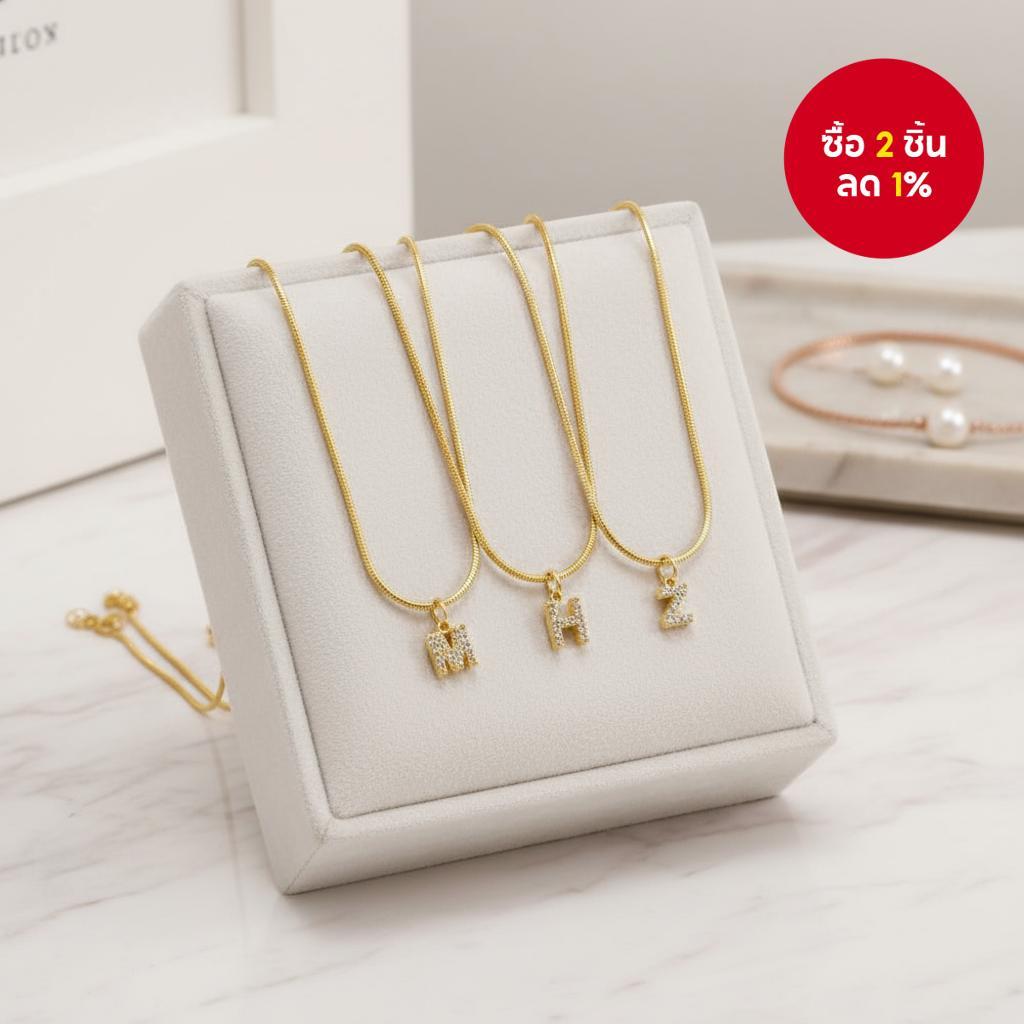 สร้อยคอจี้ตัวอักษร 26 ตัว สีทองประดับเพทาย สําหรับผู้หญิง Roe, สแตนเลสสตีล, เครื่องประดับหรูหราสําหร