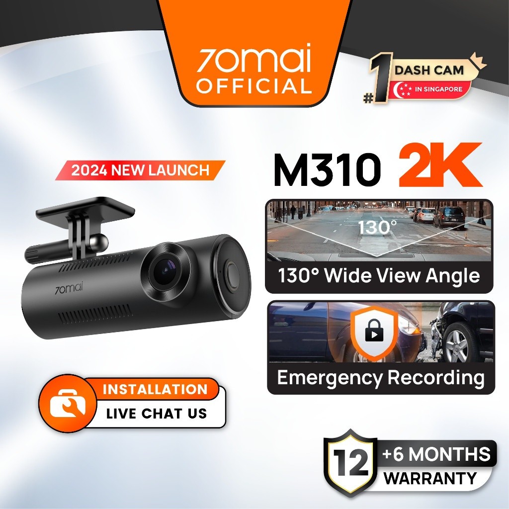 [New Launch] 70mai M310 Car Recorder 2K QHD Resolution | Night Vision | Voice & Apps Control