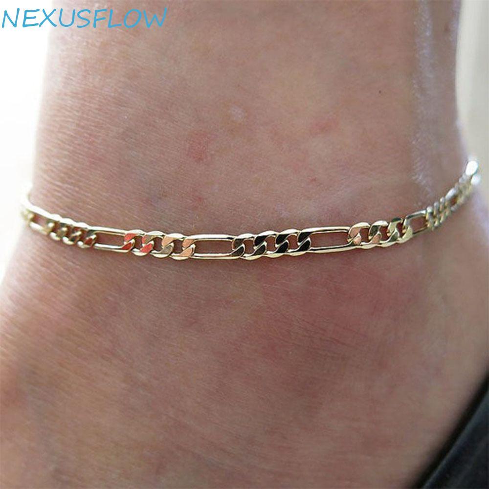 NEXUSFLOW Anklet Men Foot Figaro Gold & Silver Alloy Link Womens Jewelry